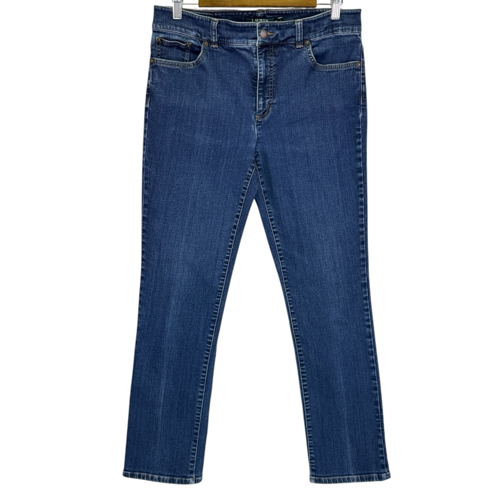 Lauren Ralph Lauren Women's Straight Leg Mid Rise‎ Stretch Denim Jeans Size 12